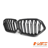 FloKraft Dry Carbon Fibre F96 X6M Style Duel Stripe Front Kidney Grille Grill Bodykit for BMW X6 G06 2019-2023 Pre LCI